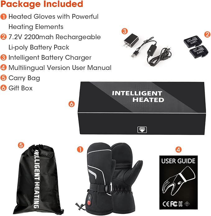 SAVIOR HEAT Heated Gloves for Women Men Rechargeable Electric Heated Ski Gloves with Touchscreen for Cold Weather