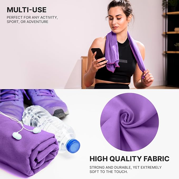 Microfiber Towel 60” by 36” for Camping, Yoga, Gym, Travel - Highly Absorbent Cleaning Cloth, Quick Drying Lightweight Material - Lint Free, Scratch Free Towels Washable and Reusable