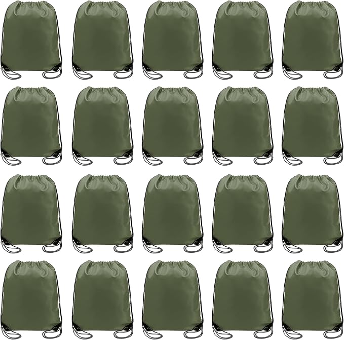 BeeGreen Drawstring Backpack Bags 20,30,50 Packs Reflective String Bags for Gym Sport Trip Cinch Sack DIY for Women Men