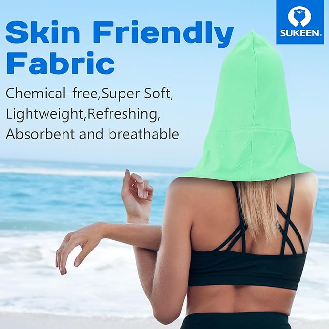 Cooling Hoodie Towel - Stay Cool & Comfortable - Versatile Neck Wrap Scarf & Head Towel - Soft & Lightweight Hoodie Towel - Perfect for Sports & Outdoor Activities