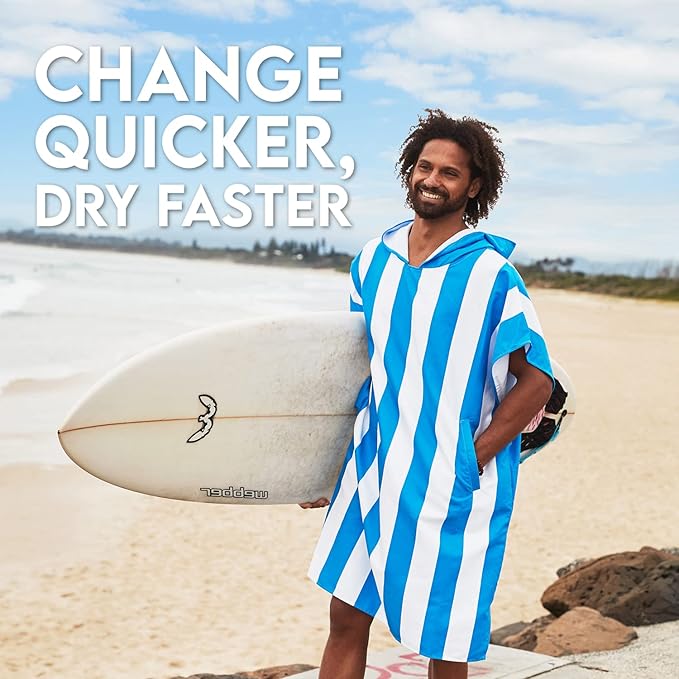 Dock & Bay Adult Poncho - Hooded Towel with Deep Pockets, Changing Robe - Quick Dry - Compact, Lightweight - Includes Bag