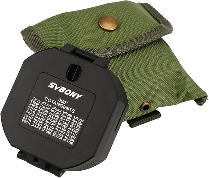 SVBONY Camping Military Compass Pocket Transit Multifunction Compass Lensatic Sighting Fluorescent Waterproof for Hunting Hiking with Strap