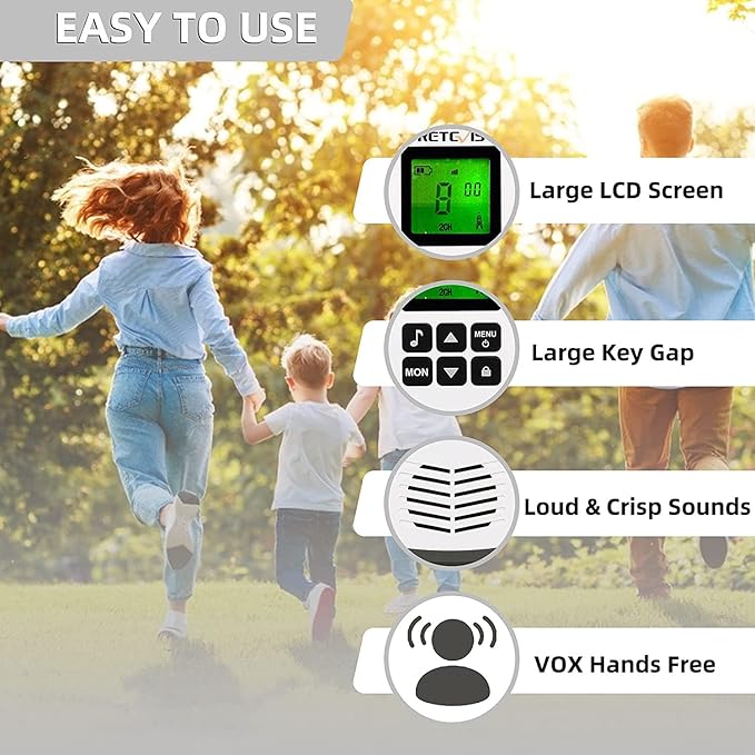 Retevis RT45 Long Range Walkie Talkies, Walkie Talkie for Adults, 22 Channels NOAA Flashlight VOX, Rechargeable Two Way Radio, Portable FRS 2 Way Radios with Battery for Hiking Camping Trip(White 4Ps)