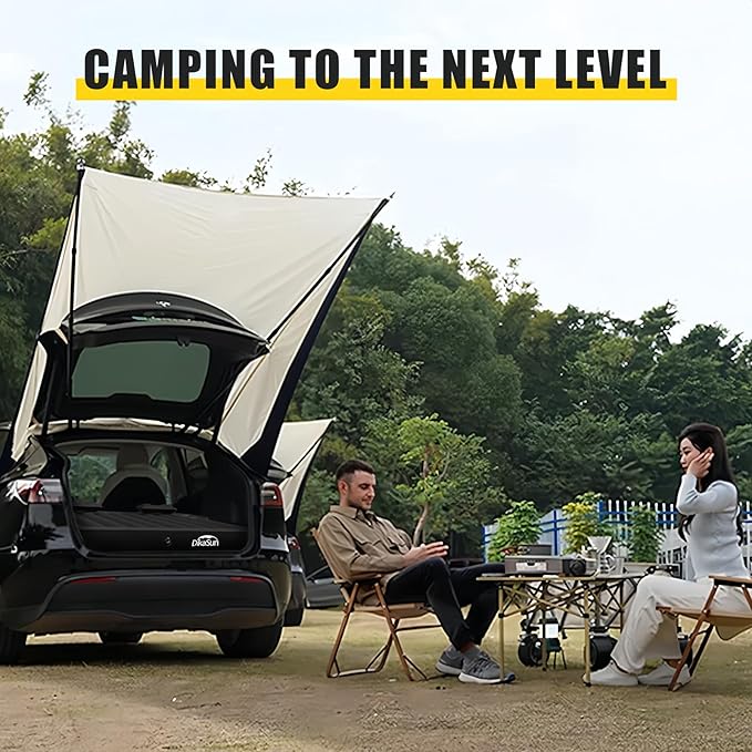 Tesla Model Y Mattress: Inflatable Camping Bed Air Mattress for Model Y, Thickened Travel SUV Sleeping Pad with Car Air Pump 2 Pillows