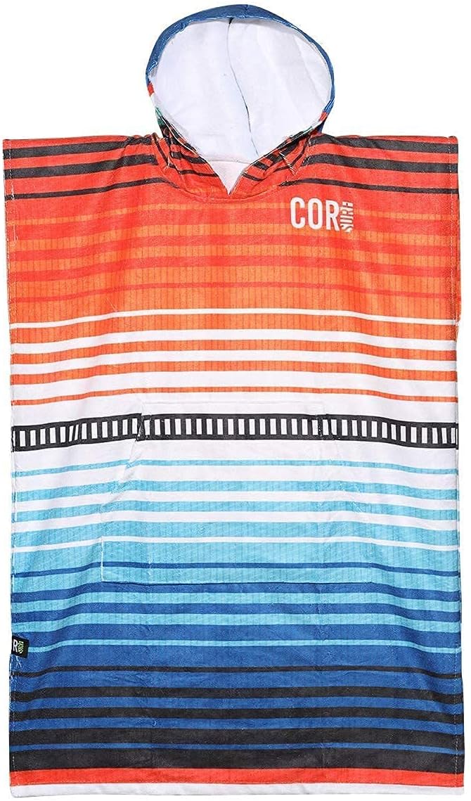 COR Surf Poncho Changing Towel Robe with Hood and Front Pocket | Thick Quick Dry Microfiber Wetsuit Poncho Towel for Surfing Beach Pool Swim (Large, Sarape)
