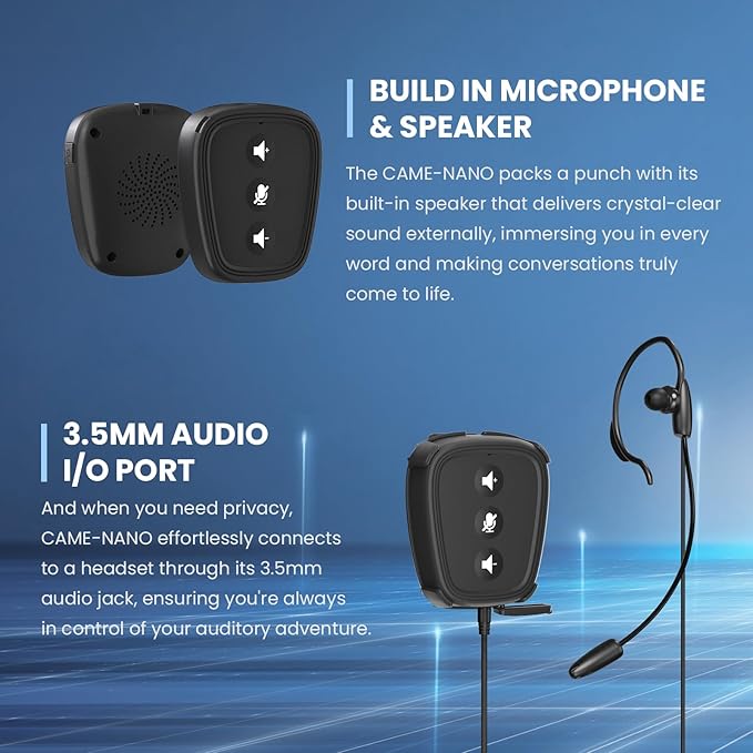 Came-TV Action Communicator 2-Pack Dect Full Duplex Wireless Intercom System with Pre-paired Hands-Free 3.5mm Audio Port for Referee Communication,Film Production,Camping or Boating