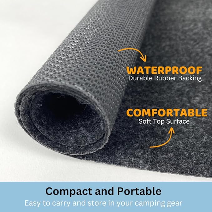 Tent Carpet Mat Camping Floor Rug Waterproof Durable Thick Portable and Foldable Lightweight Pad Insulated Picnic Non-Slip Carpet Outdoor Accessory (74"x 72" (with Carry Bag))