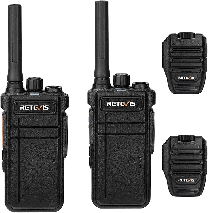Retevis RB37 Bluetooth Walkie Talkies, Portable FRS Two-Way Radios for Adults, with Bluetooth Mic, Auto-Pair, VOX, Type-C, License Free Radios Walkie Talkie for Church Security, Camping,Hiking(2 Pack)