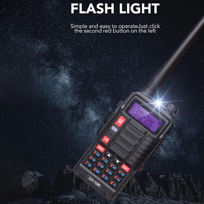 BAOFENG Radio UV-10R Tri-Power 7W/5W/1W High/Mid/Low Power Two Way Radio Handheld Long Range Walkie Talkie for Adults with USB Cable