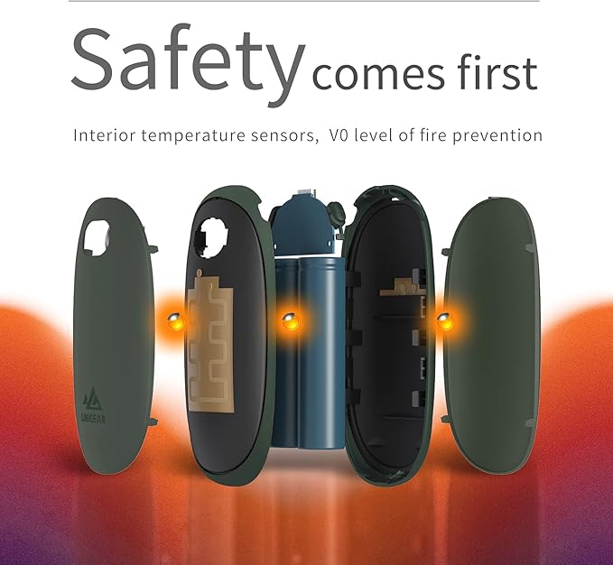 Unigear Hand Warmers Rechargeable, Reusable Portable Electric Hand Warmer 5200mAh USB Power Bank with Multi Heating Level from 95-131℉ and Digital Screen, Great for Raynauds, Outdoor, Camping, Hiking