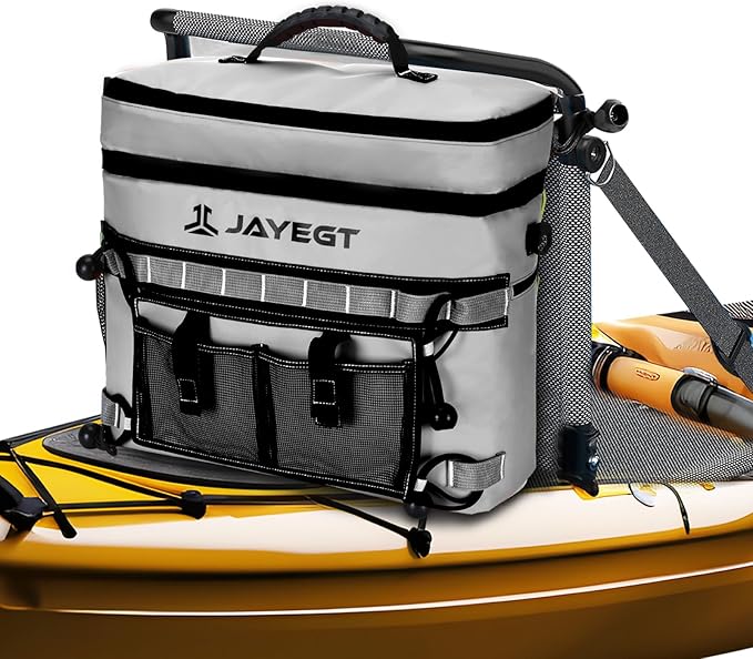 Kayak Cooler Behind Seat - Waterproof Cooler Bag Compatible with Lawn-Chair Seat Kayak,Kayak Accessories Camping Cooler, Portable Ice Chest for Fishing, Beach,Picnic, Trips