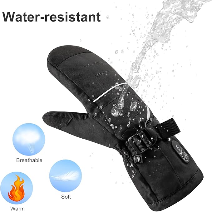 SNOW DEER Heated Gloves Electric Upgraded Men Women 7.4V Rechargeable Battery Gloves,Heated Motorcycle Glove Mittens