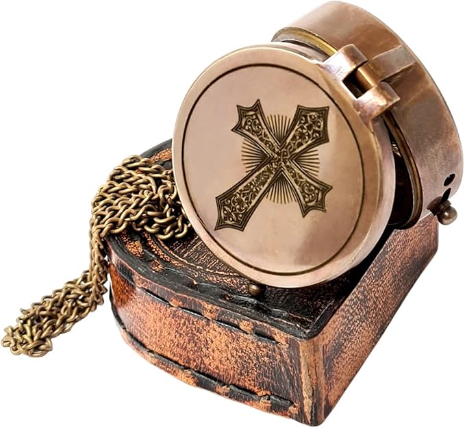 Brass Nautical - Brass Compass Engraved Gift for Son, Grandson, Daughter, Baptism, Confirmation Communion Godson Church Graduation Day