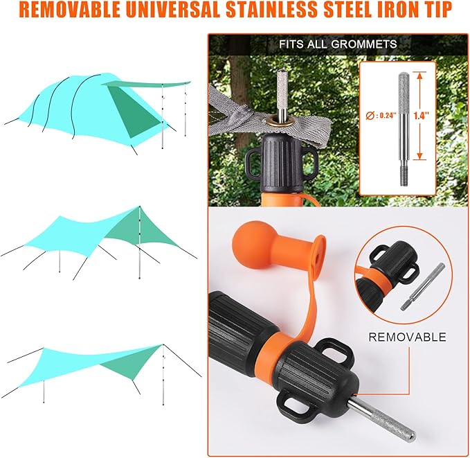 Telescoping Tarp Poles, CAMULAND Tent Poles for Tarp Camping Gear Accessories Stakes Hammock Rain Fly Adjustable Lightweight Aluminum Set of 34.5" - 110.2" Hiking, Awning/Outdoor with Carry Bag