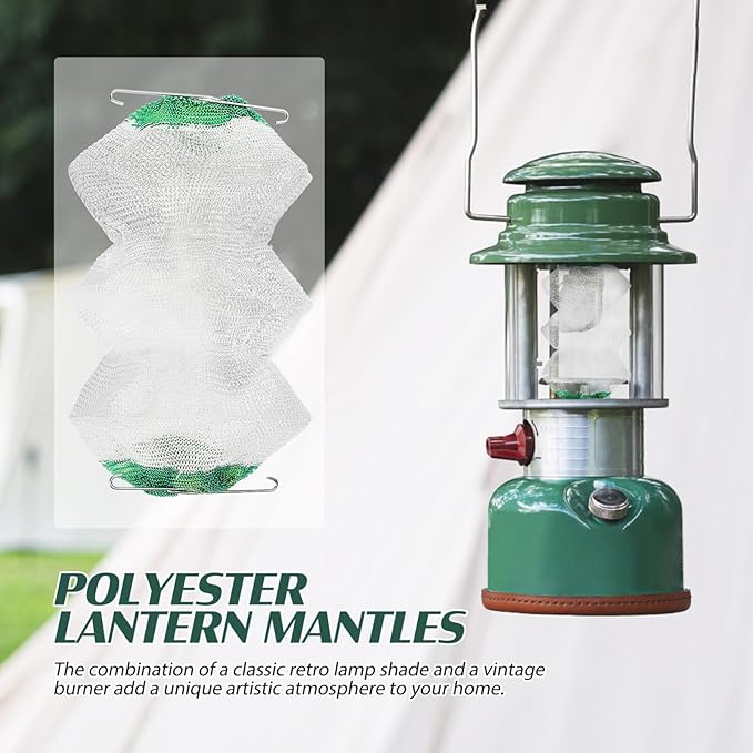 SUPVOX 3 Layer Propane Lantern: Accordion Shape Mantle:Lanterns Mantles Gas with 2 Install Clips for Outdoor Lantern Accessories-6PCS