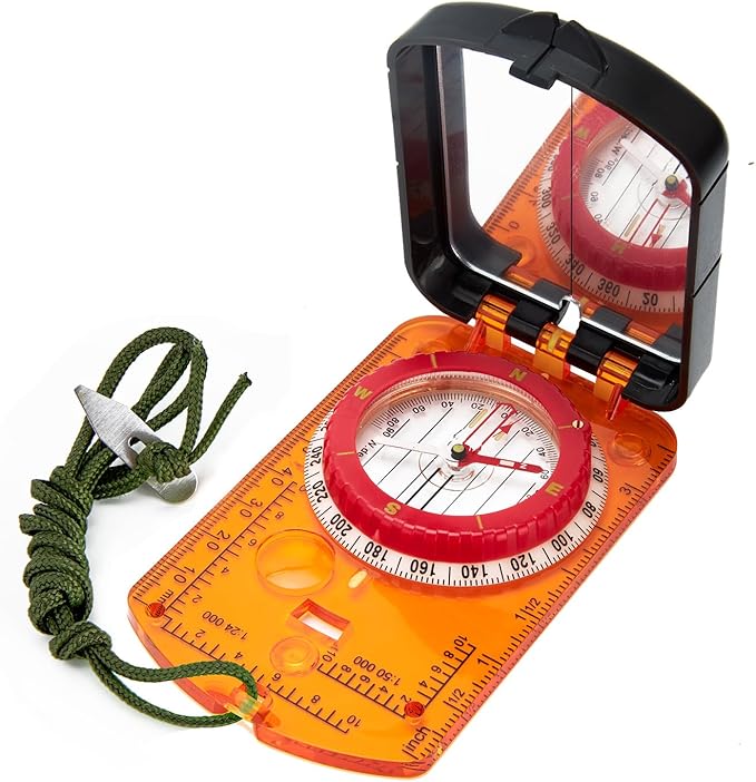 Sportneer Compass Hiking Survival Compass with Mirror Orienteering Compass Boy Scout Compass for Kids Gifts Hiking Camping Backpacking Map Navigation