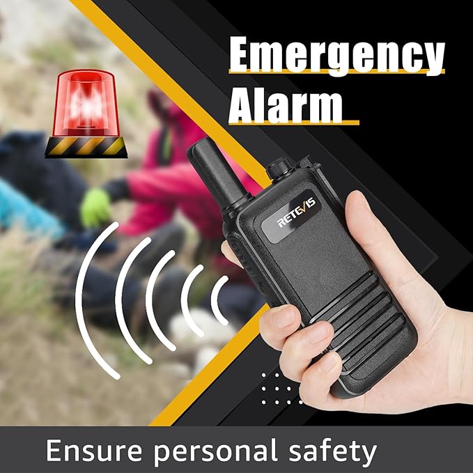 Retevis RB47 Waterproof Walkie Talkies for Adults,Easy Pairing,Rugged Two Way Radio,Hands Free,SOS Alarm,Rechargeable 2 Way Radio for Camping (1 Pack)