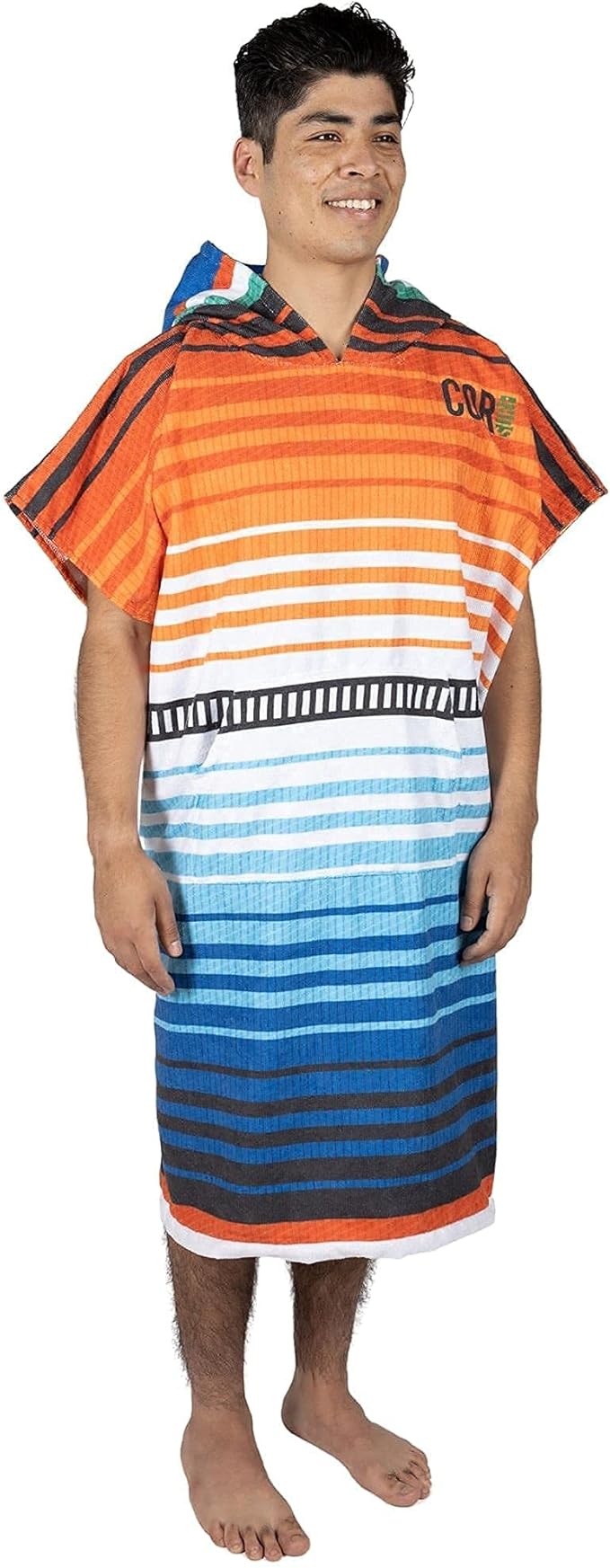 COR Surf Poncho Changing Towel Robe with Hood and Front Pocket | Thick Quick Dry Microfiber Wetsuit Poncho Towel for Surfing Beach Pool Swim (Large, Sarape)