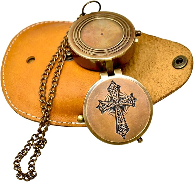 FYNJREX for i Know Enrgraved Compass Religious Gift for Men Women boy Baptism First communiun Graduation Gift Christmas Unique Gift for Son Christian Gift for Teen Communion