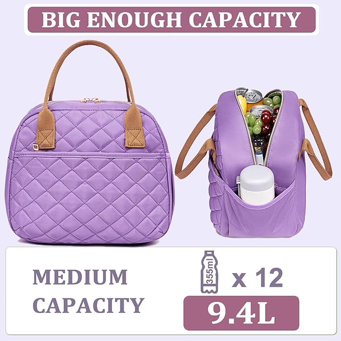 CAMTOP Lunch Box for Women Men Insulated Lunch Bag Lunch Tote Bag Leakproof Thermal Cooler Large Capacity for Travel Work School Picnic