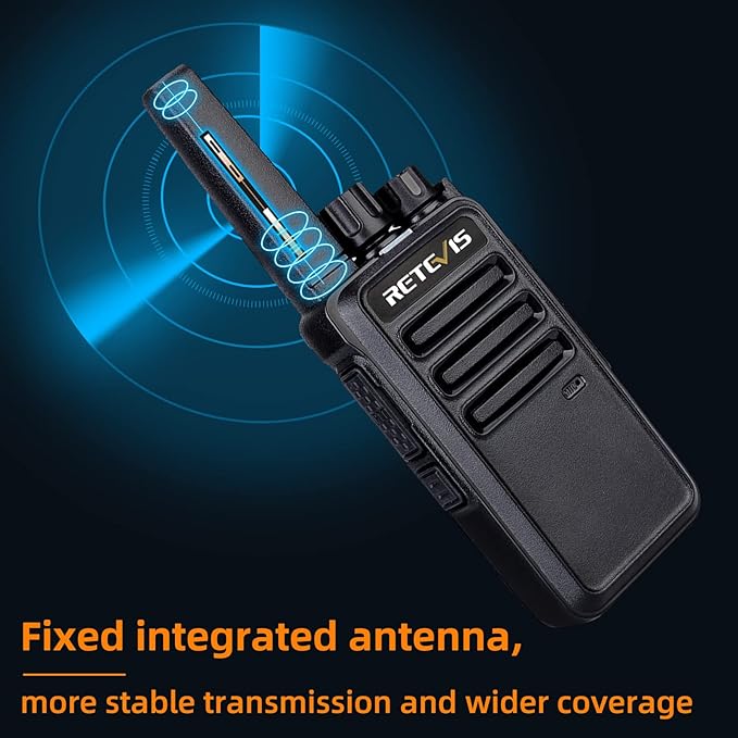 Retevis RT68 Two Way Radios with Earpiece, Heavy Duty Walkie Talkies for Adults, Compact 2 Way Radio Long Range Rechargeable with USB Charging Base, for Restaurant Church Security School (6 Pack)