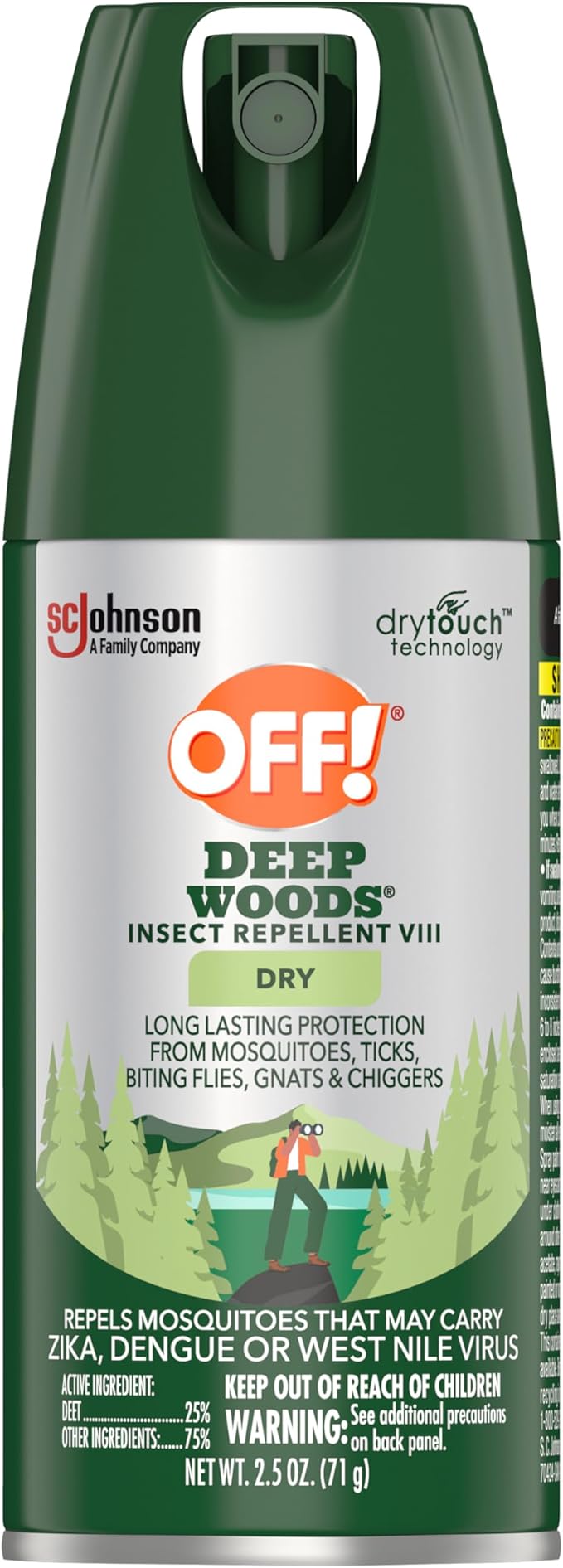 OFF! Deep Woods Travel Size Insect Repellent Aerosol, Dry, Non-Greasy Formula, Bug Spray with Long Lasting Protection from Mosquitoes, 2.5 oz
