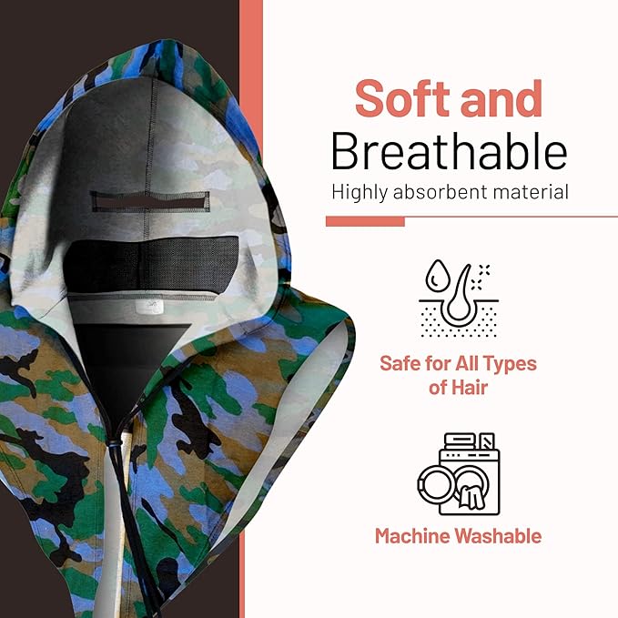 Green Camoflage, Fashion Hoodie with Internal Pockets