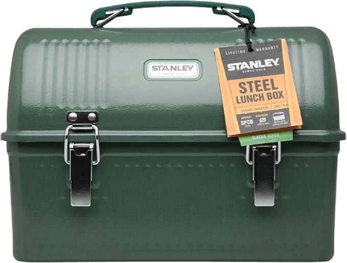 Stanley Classic Lunch Box 10 qt | Vintage Metal Lunchbox | Durable Meal Container with Handle and Latch | Stores Food, Drinks, Thermos, Water Bottle