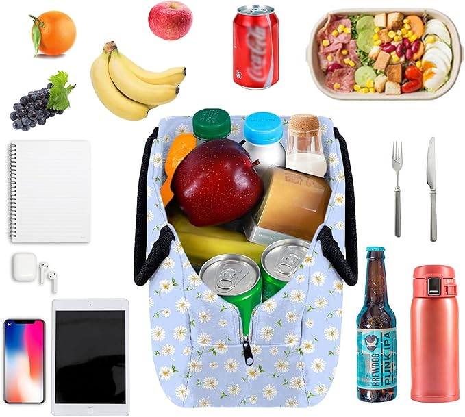 Cute Lunch Bag Women with Placemats, Insulated Lunch Box for Women, Placemats Keep Clean and Hygienic Durable Leakproof Thermal Bag High Capacity for Travel Picnic Insulated Lunch Bag