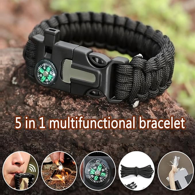 Survival Kit 25 in 1,Gifts for Men Dad Husband Teenage Boy,Survival Gear Tool Cool Gadgets Emergency Survival Gear and Family Hiking Camping Adventure Equipment