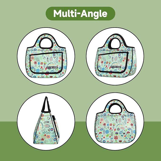 Lunch Bag for Women Soft Neoprene Lunch Bag Lightweight, Thermal Insulated and Reusable Lunch Bag for Women Men
