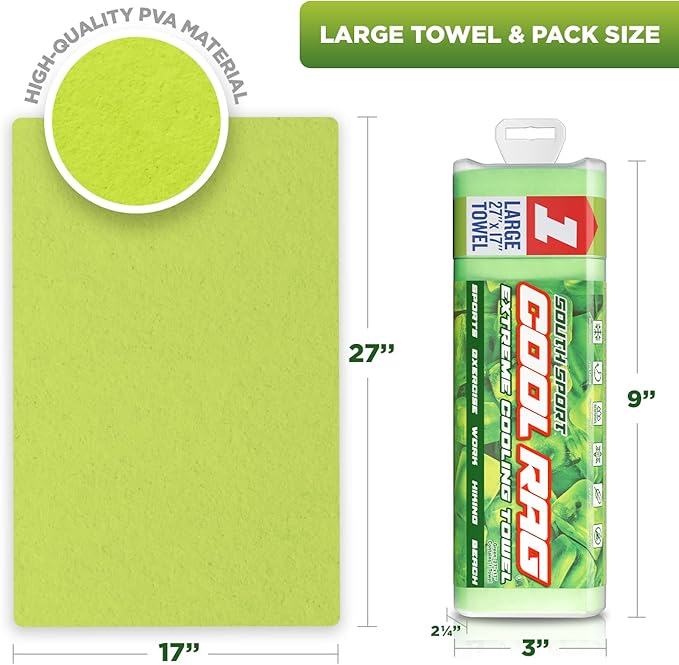 Cool RAG Extreme Cooling Towel for Heat Relief - PVA Cooling Towel for Workout, Gym, Running and for Other Outdoor Sports - Cooling Rag for Neck - Cool Towel for Quick Cooling