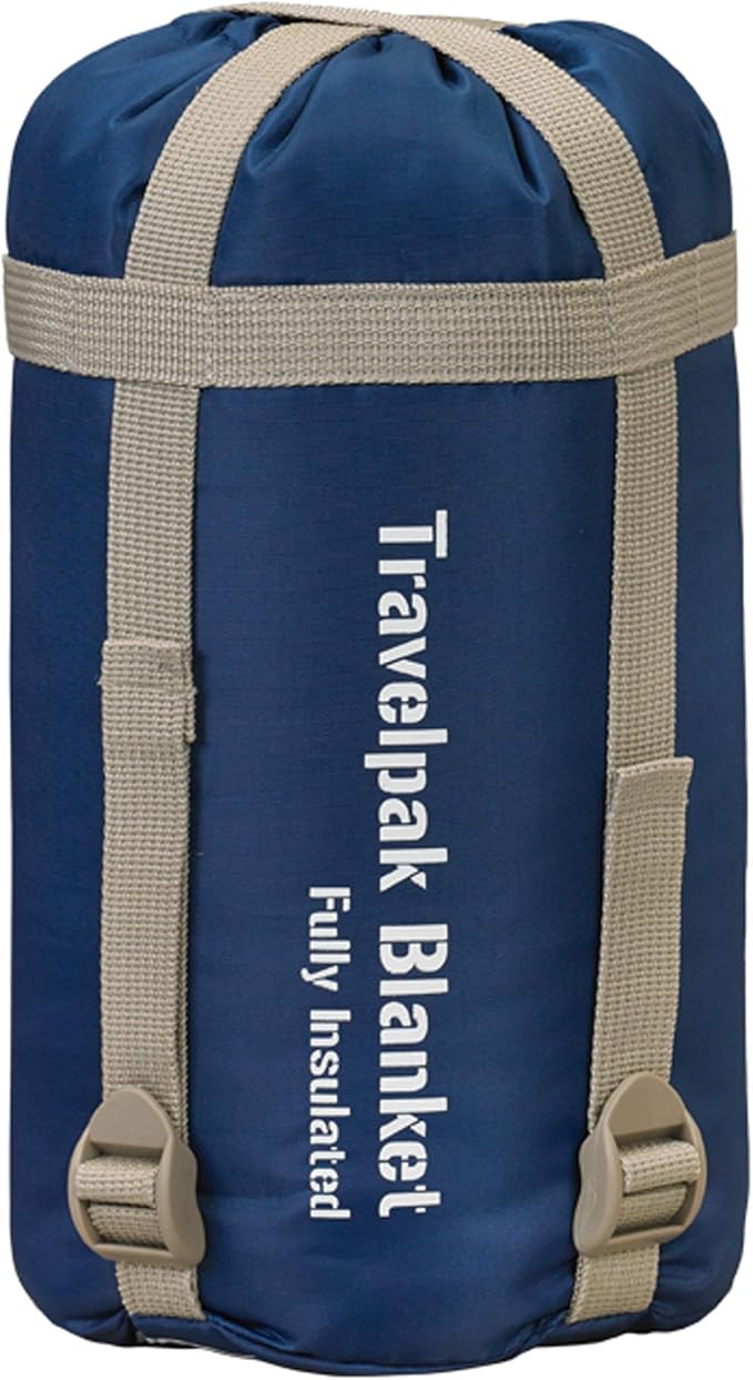 Snugpak Travelpak Blanket with Compression Stuff Sack, Lightweight, Petrol Blue, Standard 76 x 64 Inches
