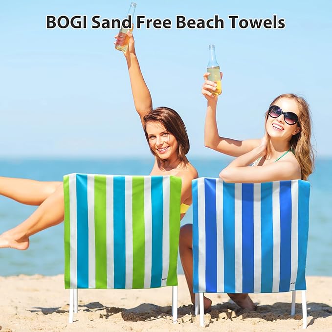 BOGI Microfiber Beach Towel Set,Quick Dry Beach Towel-(Size:L,XL)-Lightweight Absorbent Oversized Travel Towel,Sand Proof Compact Pool Towels for Travel Bath Beach Swim Gym Yoga