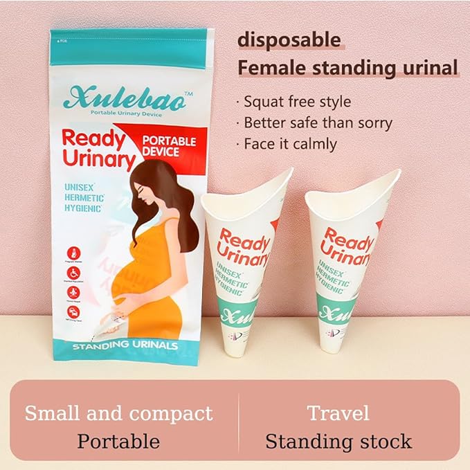 50 pcs Disposable Urinal for Women, Portable Urinal for Women Standing Up to Pee, Paper Female Urination Device for Travel,Camping, Outdoor, Pregnant Women and The Elderly…