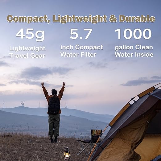 Miniwell L630 Portable Water Filter with Upgraded Vacuum Packaging - 25 Year Storage, Long Lasting and Versatile Usage Options, 3 Pack Filter and 1L Bottles