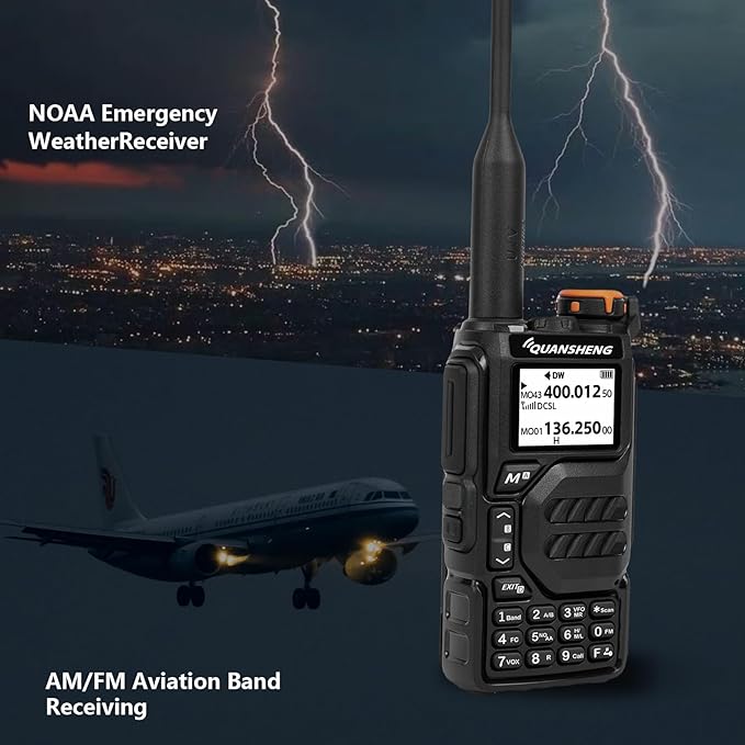 UV-K5 Ham Radio Long Range Walkie Talkies AM FM Rechargeable Two Way Radio NOAA Weather Receiver 2 Pack
