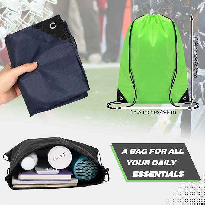Shappy 60 Pcs Drawstring Backpack Bulk Sports Gym Cinch Bag Polyester String Bag for Men Women(10 Colors)
