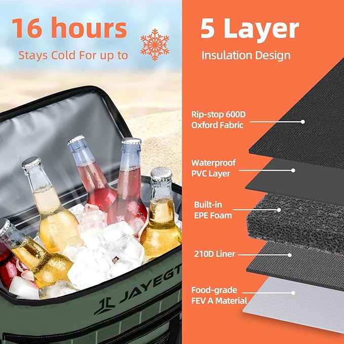 Kayak Cooler Behind Seat - Waterproof Cooler Bag Compatible with Lawn-Chair Seat Kayak,Kayak Accessories Camping Cooler, Portable Ice Chest for Fishing, Beach,Picnic, Trips
