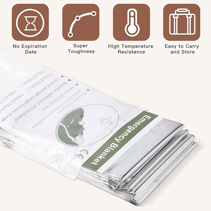 Kanayu 100 Pack Sauna Wrap Foil Blanket 64 x84 Sauna Blanket Bulk Disposable Thermal Blanket Foil Wrap Use with Far Infrared Sauna Blanket Therapy