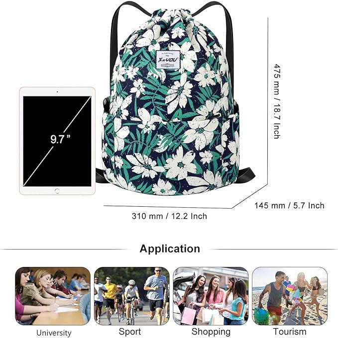 XEYOU Drawstring Sports Backpack Lightweight Gym Yoga Sackpack Shoulder Rucksack Casual Outdoor Daypack for Women and Men