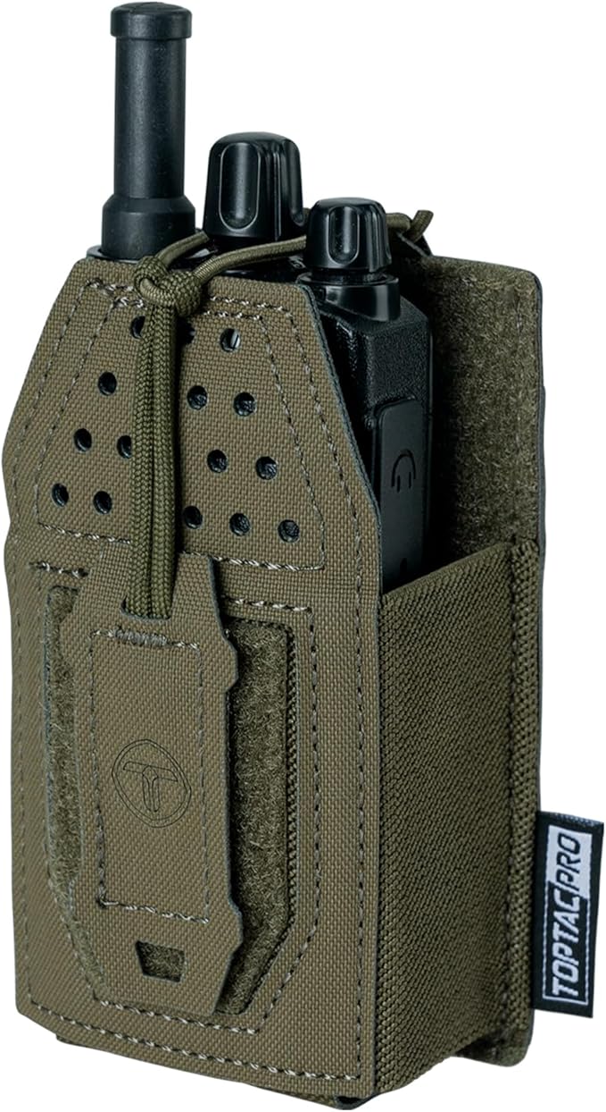 Tactical Radio Holster Molle Radio Pouch Universal Radio Holder for Walkie Talkie Motorola BaoFeng UV-5R BF-F8HP Adjustable Storage Rifle Magazine Pouch(Ranger Green)