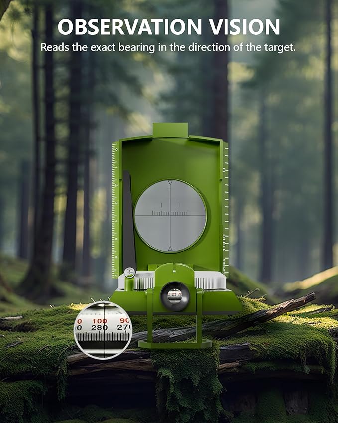 Precision Professional Military Compass, Map Operation, Scale, Ranging, Waterproof and Wear-Resistant, Suitable for Geological Exploration, Field Hunting, Outdoor Travelling.