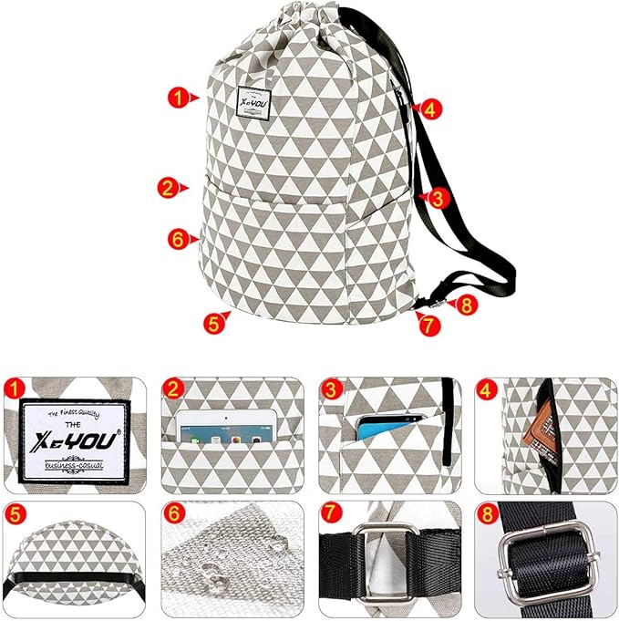 XEYOU Drawstring Sports Backpack Lightweight Gym Yoga Sackpack Shoulder Rucksack Casual Outdoor Daypack for Women and Men