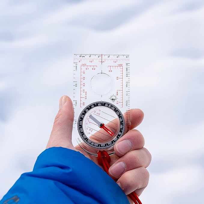 Sun Company ProMap Compass - Ultra Lightweight Baseplate Map Compass with Declination Scale - Accurate Orienteering Base Plate Compass for Hiking, Backpacking, Camping, and Survival Navigation