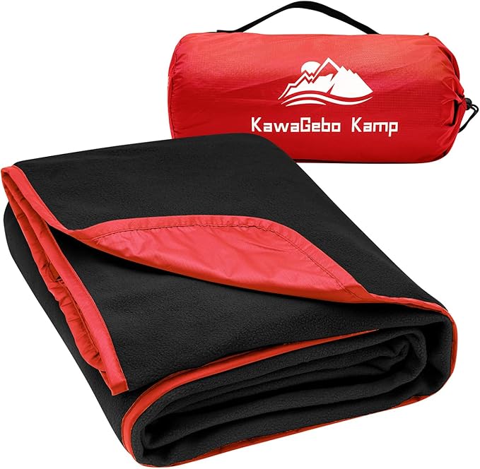 Fleece Waterproof Outdoor Blanket, Windproof Stadium Blanket for Camping, Picnics, and Sports Stay Dry and Comfortable 80"x58"