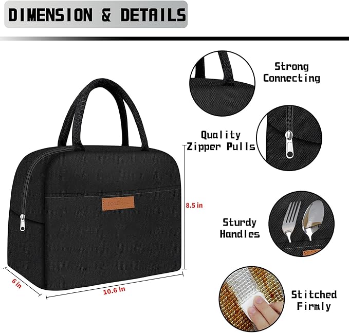 Cute Lunch Bag Women with Placemats, Insulated Lunch Box for Women, Placemats Keep Clean and Hygienic Durable Leakproof Thermal Bag High Capacity for Travel Picnic Insulated Lunch Bag