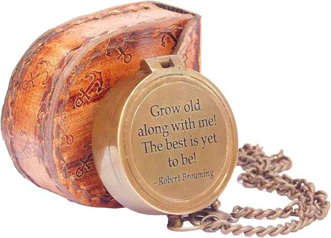 Grow Old Along with Me Anniversary Compass Gift for Him or Her, Romantic Gift Ideas for Husband or Wife, 50th Wedding Anniversary Decorations, Our Wedding for Men