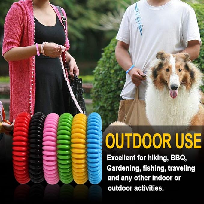 Mosquito Bracelets, 15 Pack Individually Wrapped, DEET Free, Natural and Waterproof Band