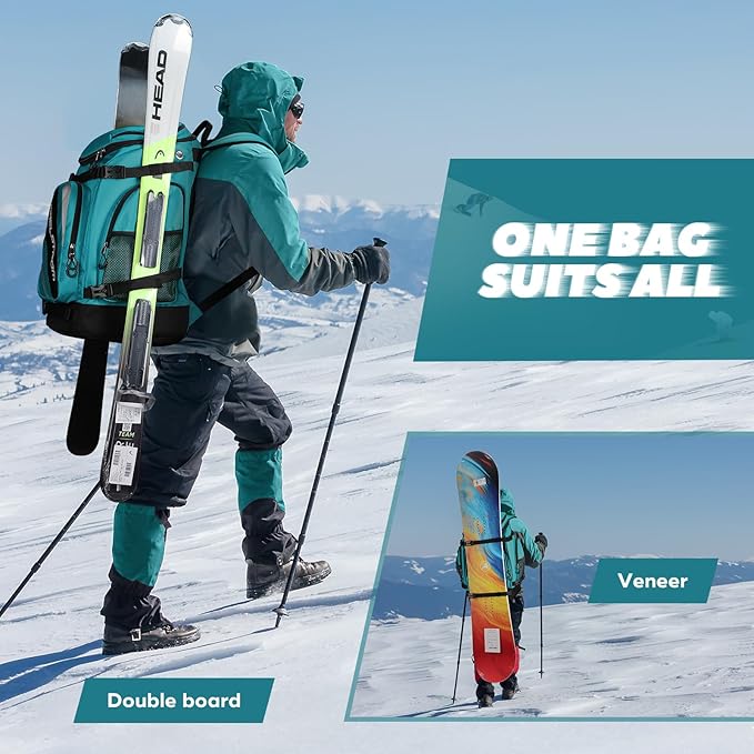 Maelstrom Ski Boot Bag,55L Large Ski Boots Travel Backpack for Men Women,Waterproof Snowboard Boot Bag for Skis Accessories